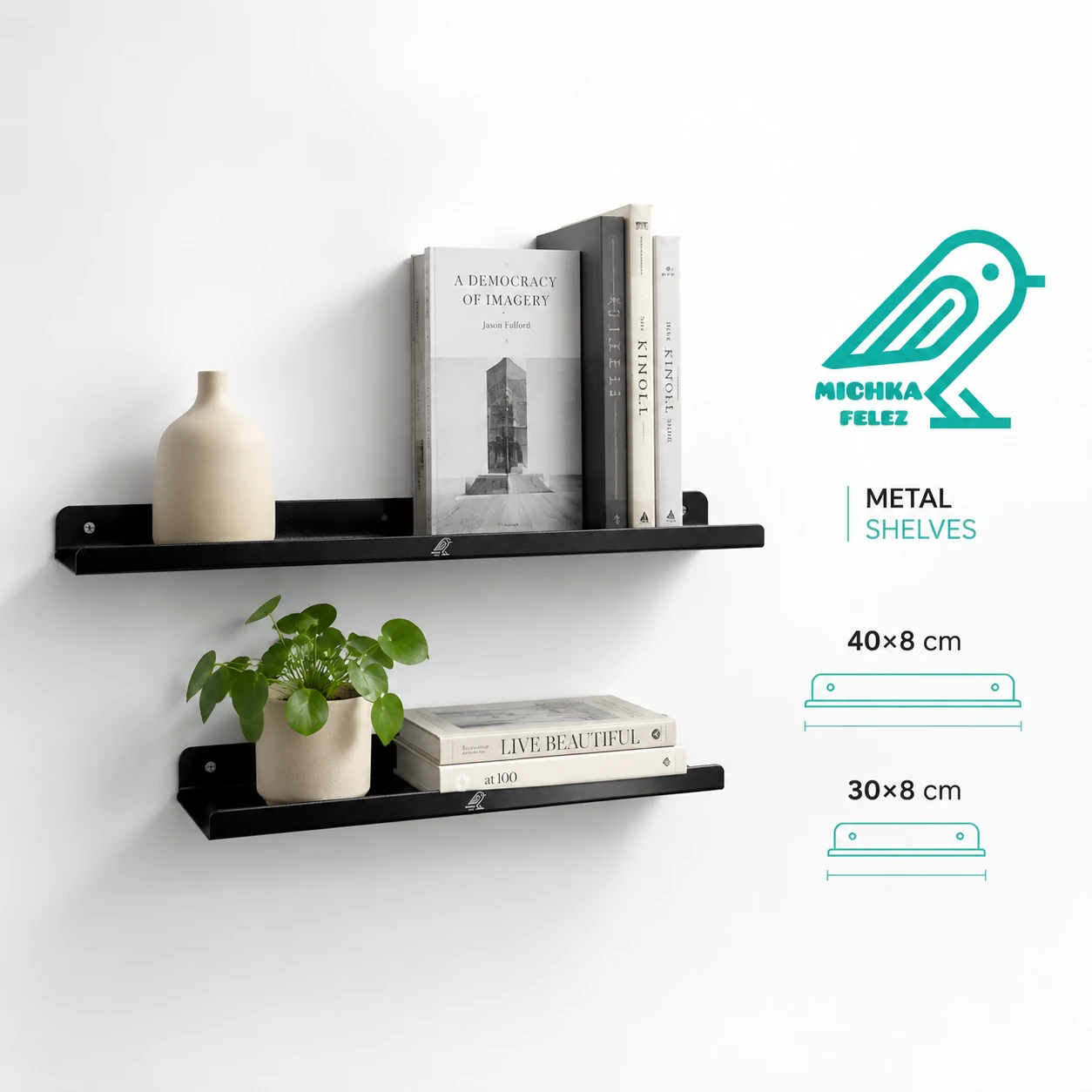 ست شلف فلزی دوتایی میچکا فلز مدل MFD-04 و MFD-05 | مشکی الکترواستاتیک | آهن دو میل